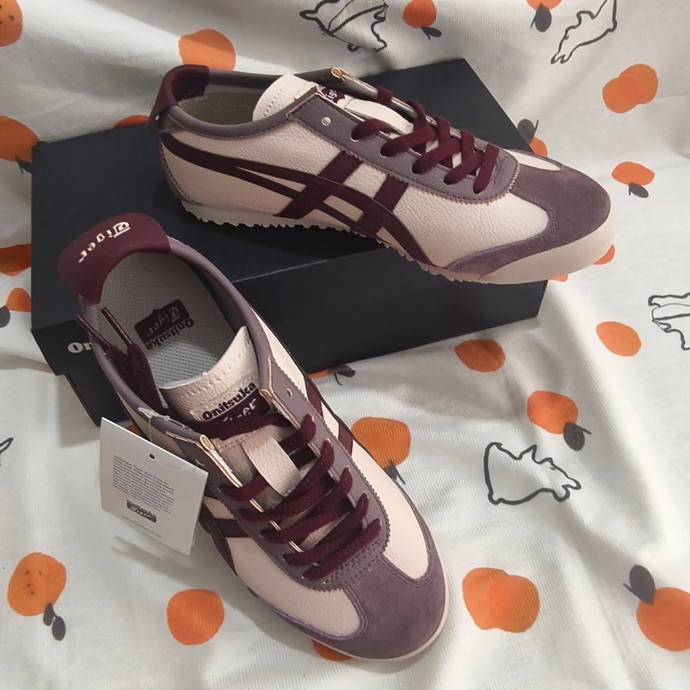 Onitsuka Tiger by Asics Women’s Pink and Burgundy Serrano Sneaker - Picture 6 of 11
